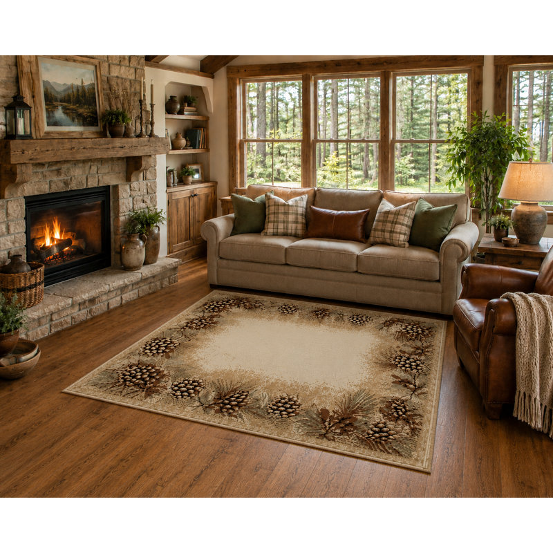 Cargin Floral Indoor Rug, Rectangle 3'11" x 5'3"