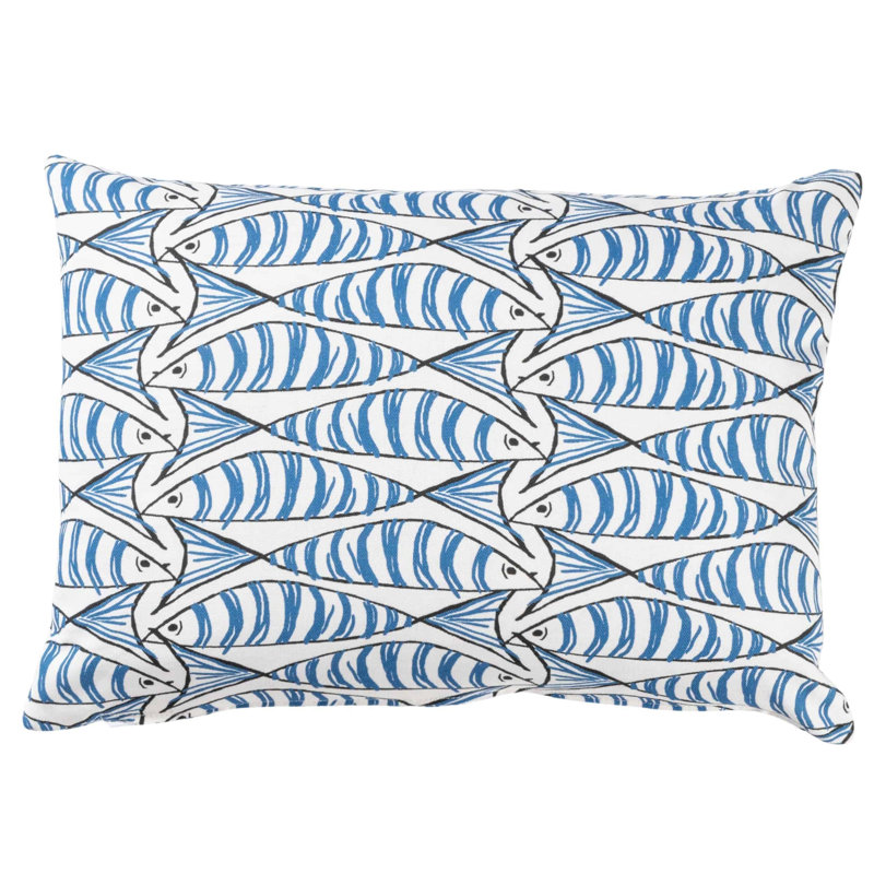 Blue Rectangle Cushion, 43x30cm, Synthetic filled