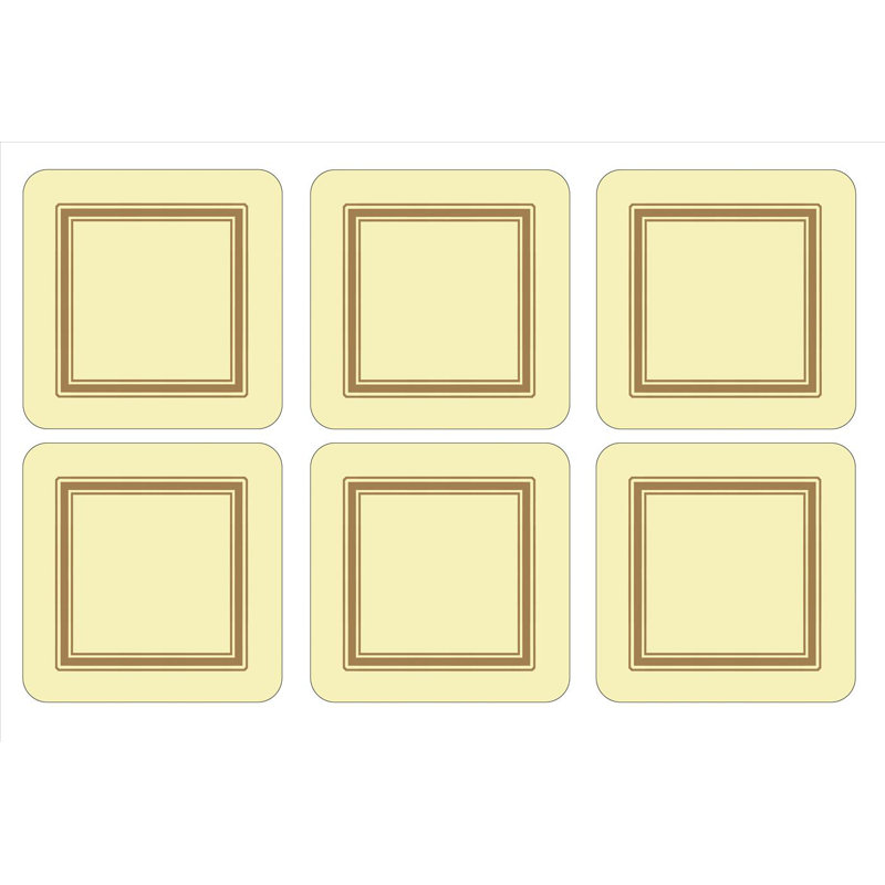 Pimpernel Classic Coasters 4"X 4", Cream