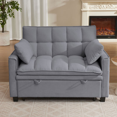 Jeronimas 48.03''  Pin Striped  3 in 1 Convertible Sleeper Sofa Bed