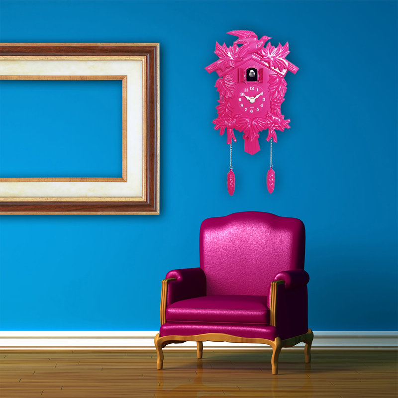 Pinkerton Wall Clock = Neon Pink Wall Clock