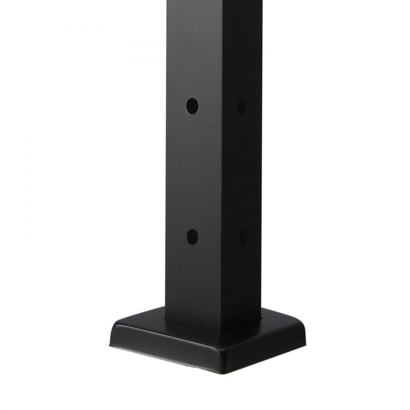 1-Pack Cable Railing Post, 2x2 In Horizontal-Hole Deck Railing Post with Pre-Drilled Holes, Stainless Steel Cable Rail Post with Horizontal and Curved Bracket, Black