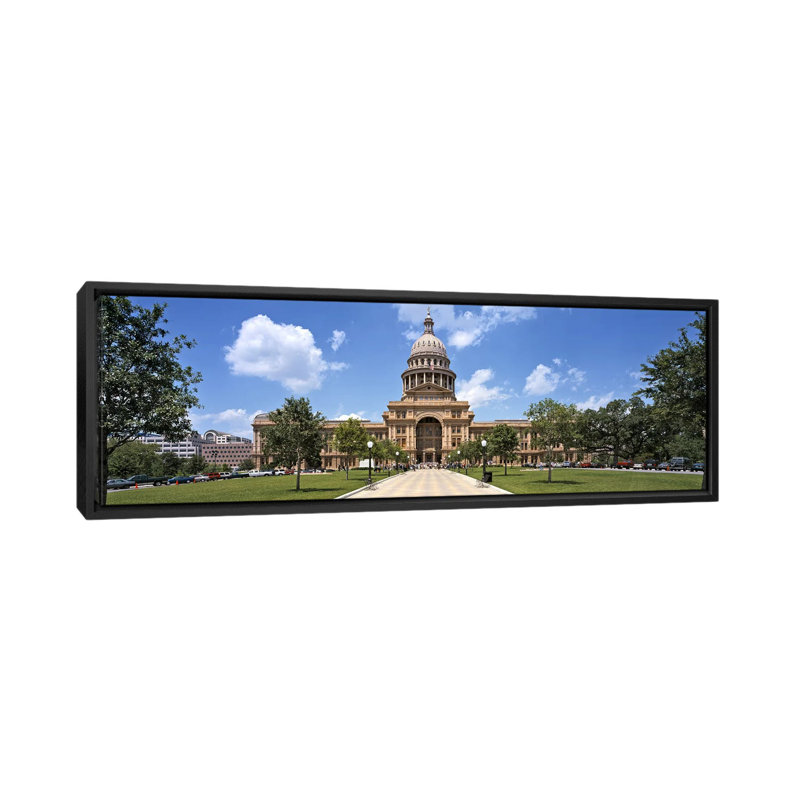 «Panoramic Texas State Capitol, Austin, Texas» par Panoramic Images - Impression sur toile tendue sur châssis, Cadre noir