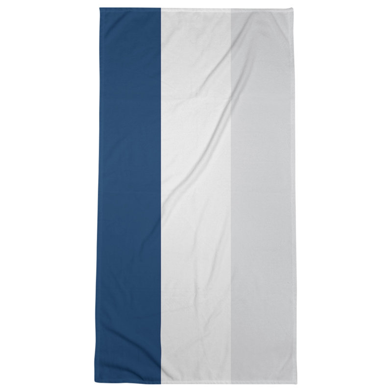 Bath Towel, Navy/White/Gray, Microfiber