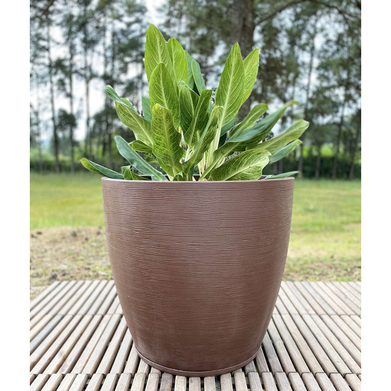 Amsterdan Pot Planter, Brown, 25.59" H x 16.14" W x 16.14" D