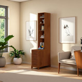 End Table With 3 Drawers, Corner Table With 4 Open Shelves, Tall Side Table For Bedroom And Corner