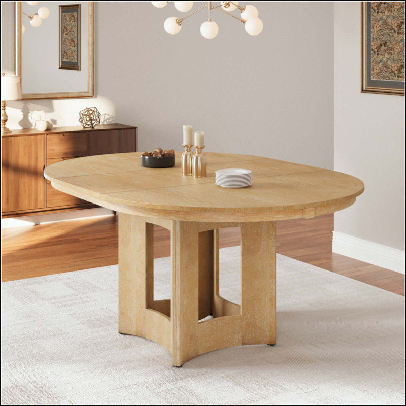 Table de salle à manger extensible Farmhouse, Bois naturel
