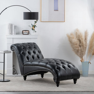 Chaise longue sans accoudoirs en similicuir Ambar