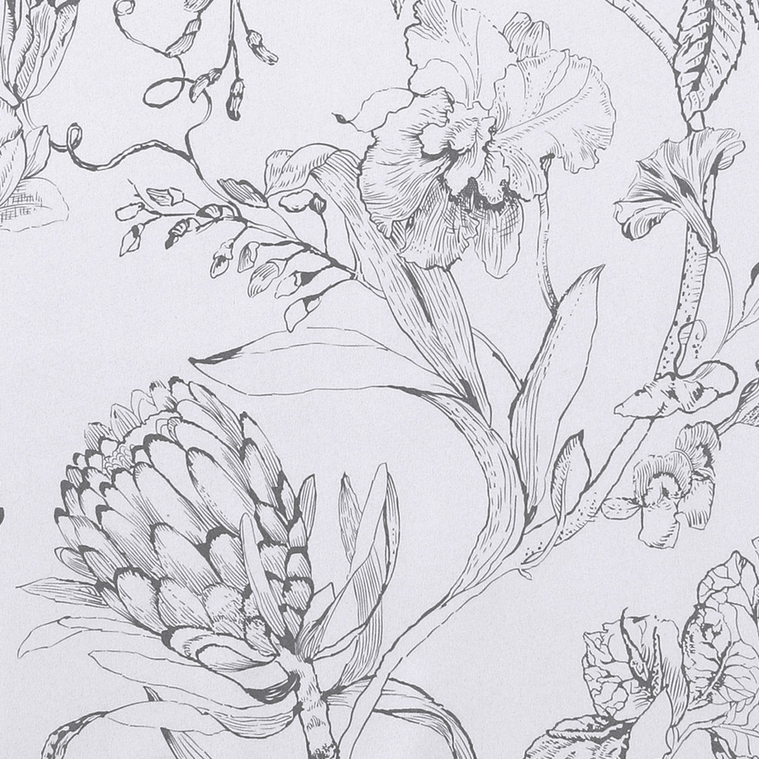 Pendar Camellia Floral Textured 84 Inch long Fabric 100% Blackout Curtain Black Liner Grommet 96 Inch Thermal Drapes for Livingroom (Set of 2) Winston Porter Curtain 