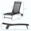 Chaise longue pour l'extérieur, chaise longue avec roulettes 2 pièces, chaise avec 5 positions réglables pour le patio, la plage, la cour, la piscine-1811773083
