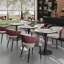 Ensemble de 2 chaises de salle à manger modernes rembourrées avec accoudoirs, en cuir microfibre bicolore-919473670-920950810