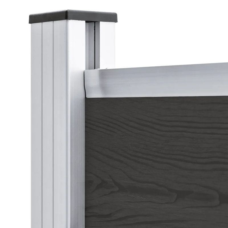 Apolonio Fence Panel WPC 95x186 cm, Black