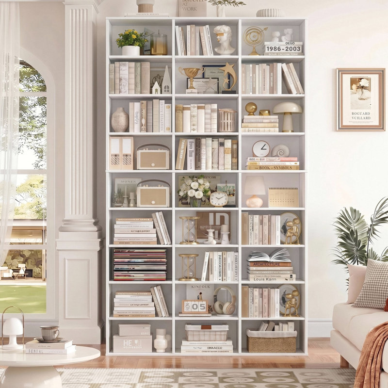 74.9" H x 40.5" W 6-Tier Wood Bookcase, White