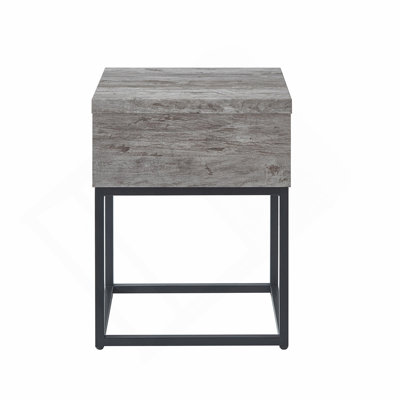 Contemporary Storage End table, Gray