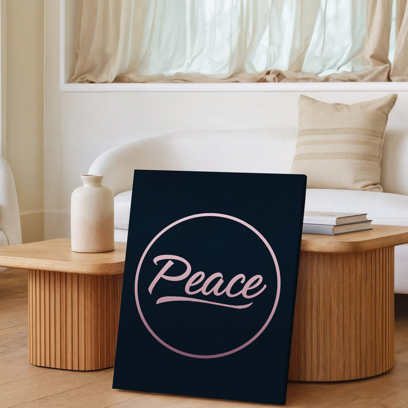 Toile, "Design a Minimalist Design mettant en vedette le mot paix dans un art mural", H 40 po x l 30 po