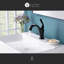 Robinet de lavabo de salle de bain monocommande à fixation sur le comptoir avec ensemble de drain Z - Noir mat-69934649