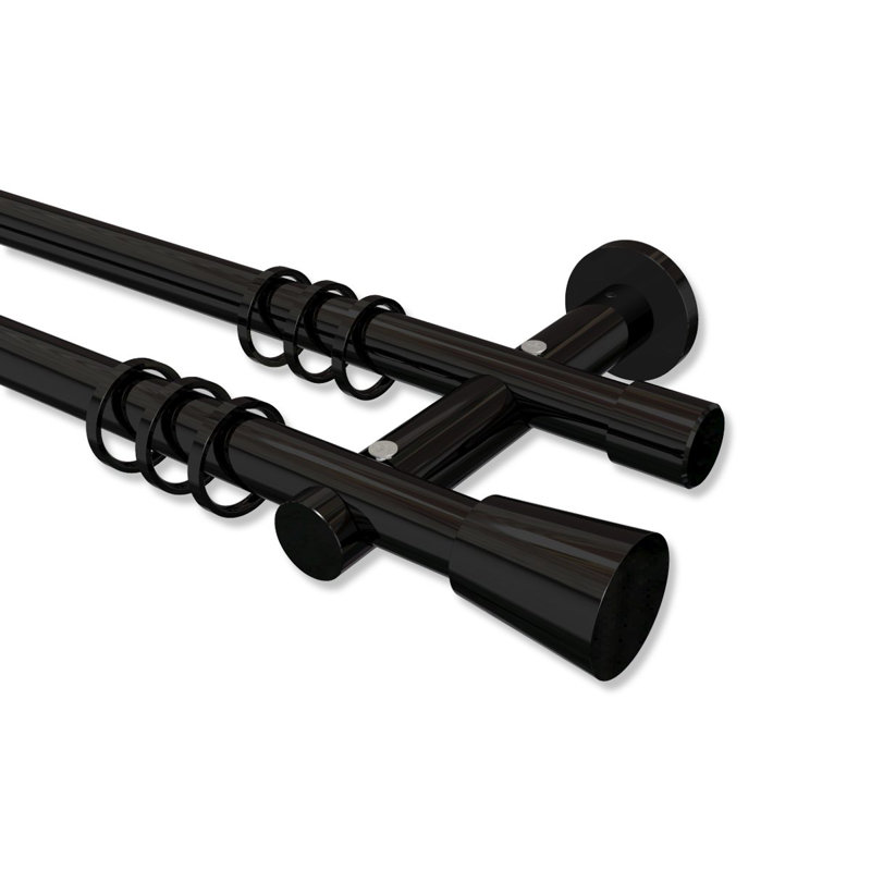 Mcgaha 20cm Double Curtain Pole, 4.5cm H x 165cm W x 16cm D
