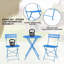 3-Piece Folding Bistro Set, Foldable Patio Furniture Set with Frame, Outdoor Bistro Table and Chairs Set of 2 for Patio, Garden and Balcony
