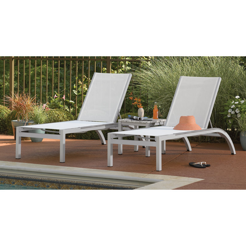 Argento And Travira Outdoor Chaise Lounge, Black