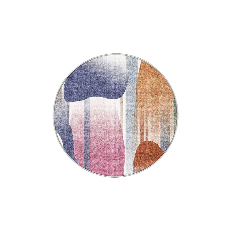Maravene Hand Loomed Washable Abstract Indoor Rug, Round 8'