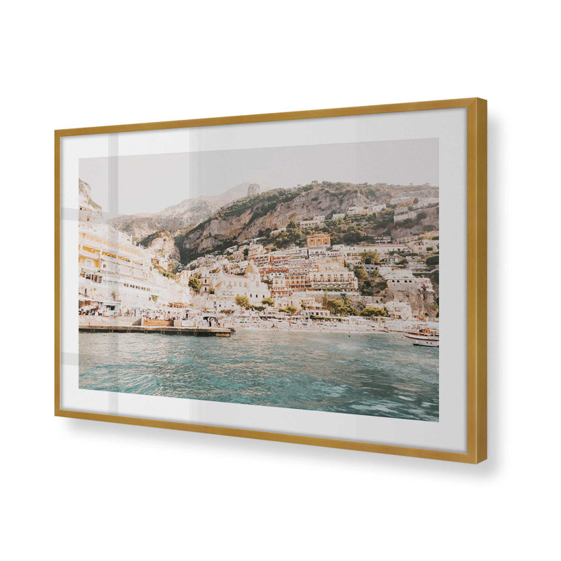 Coastal Splendor, impression roulée, sans cadre, Cadre simple en or poli, H 13,25 po x l 17,25 po x P 1,25 po