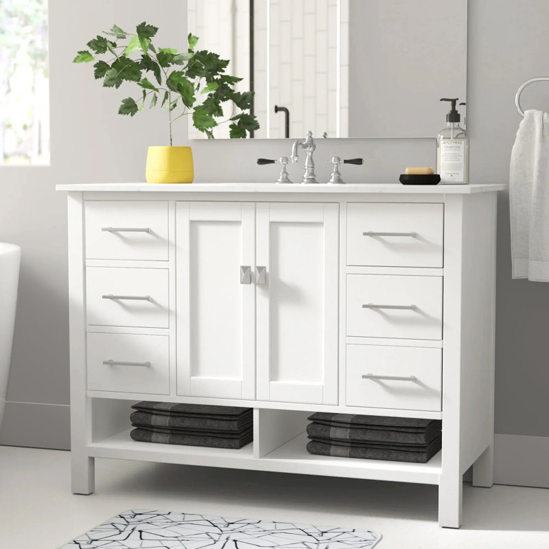 Ensemble de meuble-lavabo simple 48 po Skye, Blanc