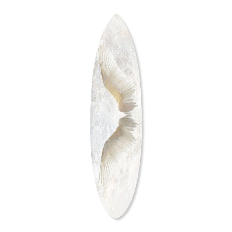 Winged Soul Surfboard Flat Acrylic by Oliver Gal