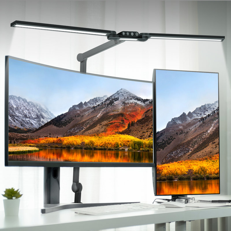 Lampe de bureau avec pince, éclairage à DEL à intensité variable 24 W, fonction de mémoire pour bureau à domicile, lampe de bureau et de travail d'ordinateur, lumière réglable pour la lecture, le bricolage, le dessin, le travail