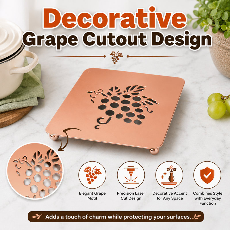 Stainless Steel Square 1 Piece Trivet