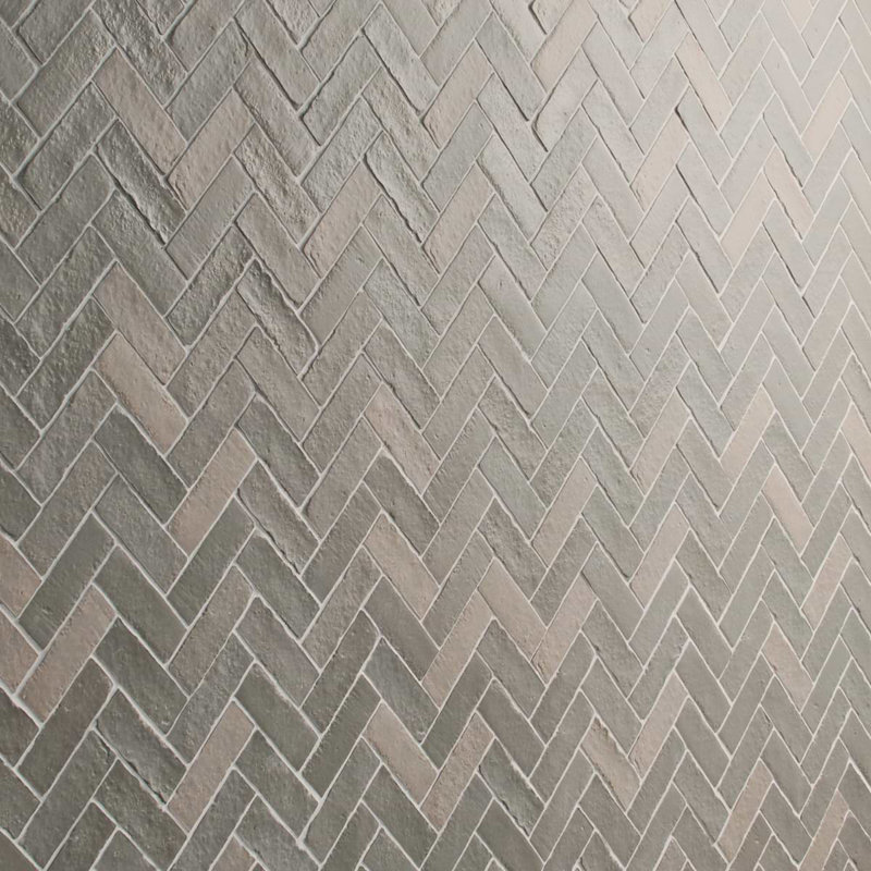 Brixon 12.72 In. X 13.53 In. Herringbone Matte Porcelain Mosaic Floor And Wall Tile (10.71 Sq. Ft. / Case), Seawater Gray