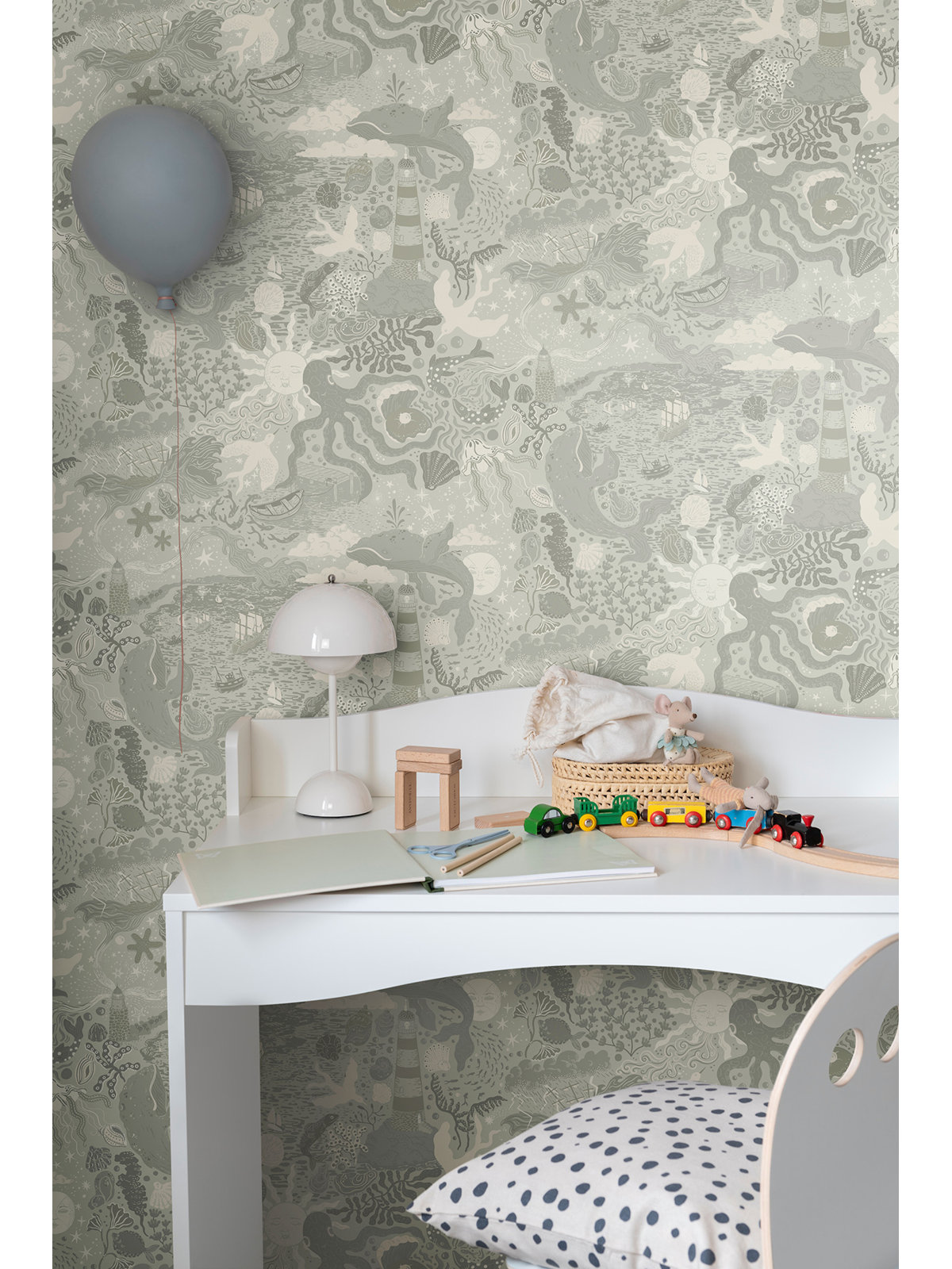 Wallpaper Double Roll, Light Blue