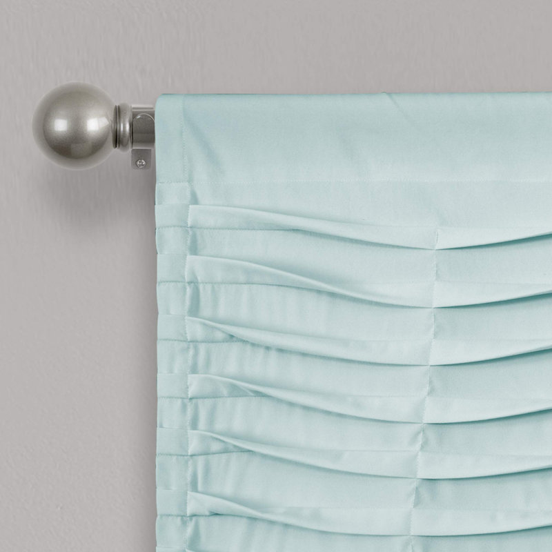Blue Textured Polyester Rod Pocket Window Valance, 18 x 54 Inch