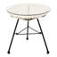 Table d'appoint à la mode en verre trempé avec écorce - blanc, l 17,84 po x P 17,84 po, H 17,49 po, assemblage requis, support de pieds en fer, structure contemporaine, matériau requis