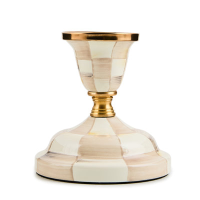 Mocha Check Pillar Candlestick