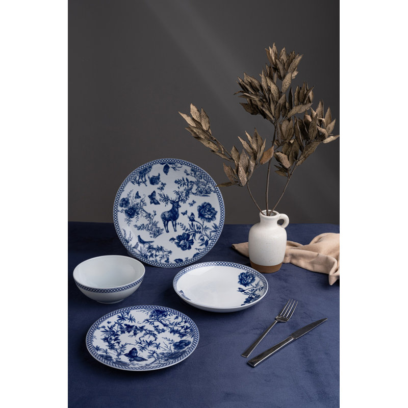 Schunemunk Piece Porcelain China Dinnerware Set - Service for 6