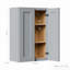 Armoire murale en bois massif avec portes à fermeture douce, tablettes réglables - rangement à double porte de 24 po pour la cuisine, la salle de bain, la buanderie, le garage (assemblage facile, l 24 po x P 12 po x H 36 po)-1964649670-1964649667