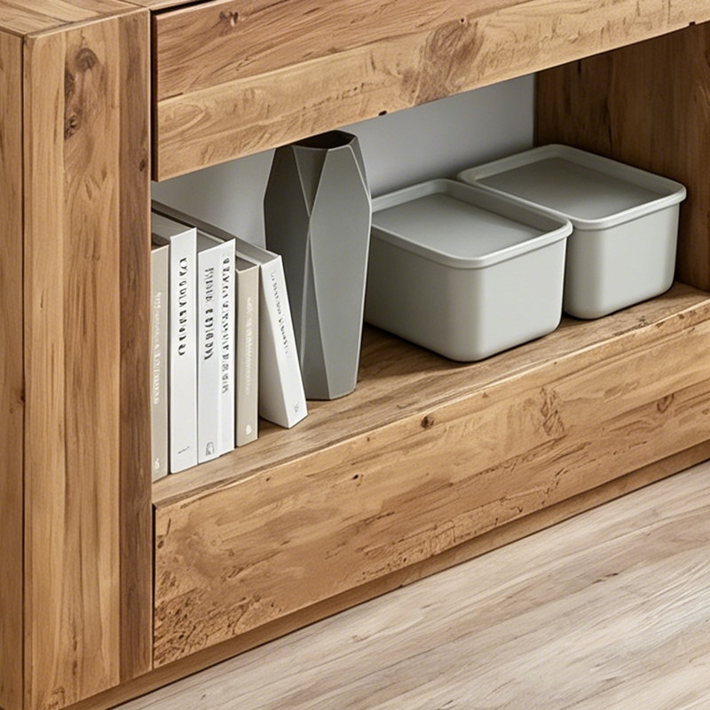 Console simple de style Wabi-sabi, H 29,5 po x l 55,1 po x P 15,7 po