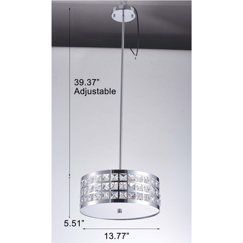 Luminaire suspendu chromé Hermoza