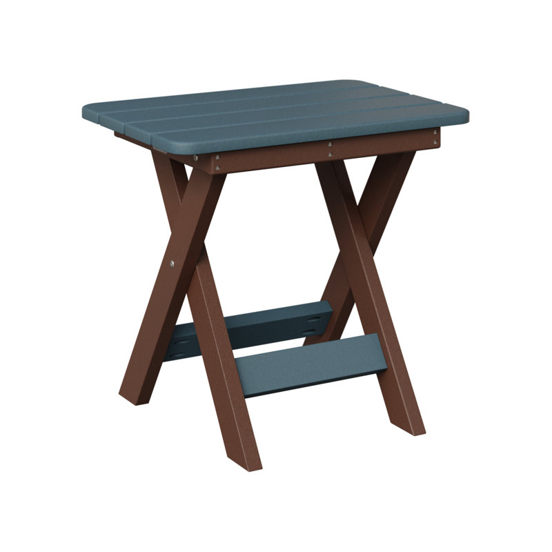 Berlin Gardens Folding End Table, Slate, Chocolate Brown