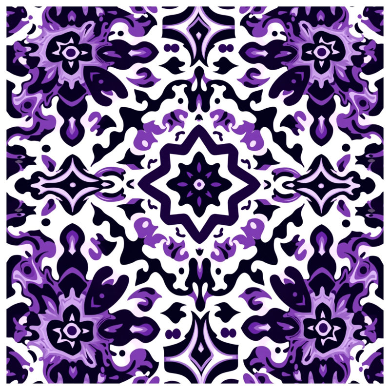 Housses de couette mauves à motif fleuri, Queen