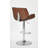 Swivel Upholstered Faux Leather Adjustable Height Counter Stool with Steel Frame