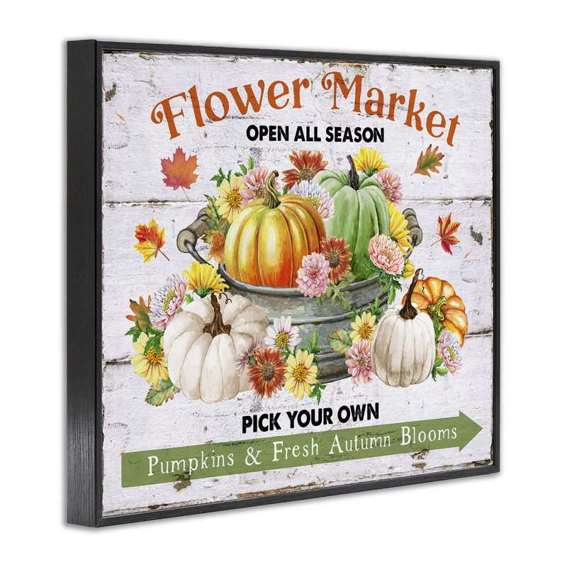 «Stupell Industries Pick Your propre marché d'automne», estampe numérique par Creatif Belle, Giclée encadrée noir minuit