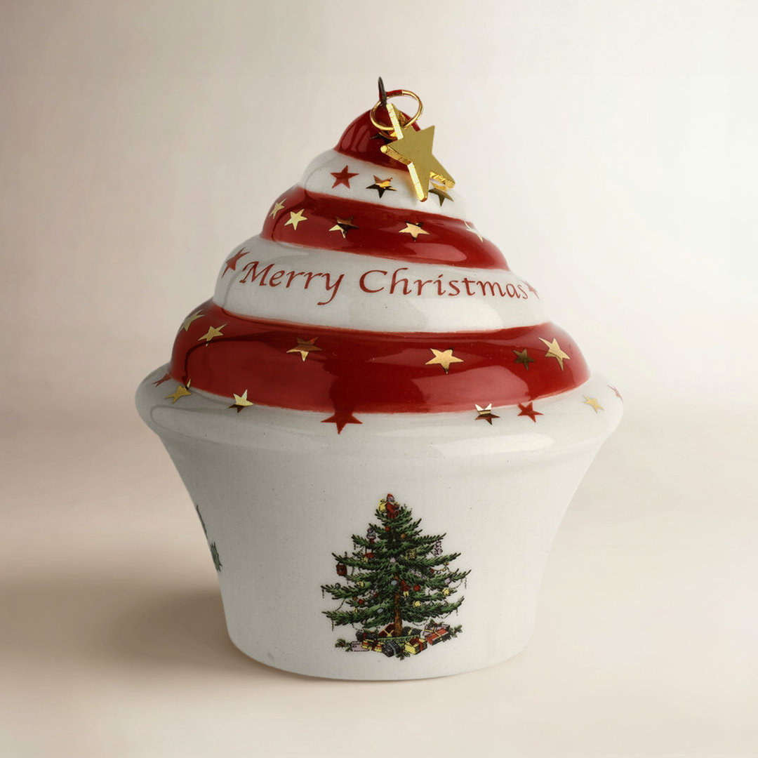 Spode Christmas Tree Cupcake Ornament 3" Spode