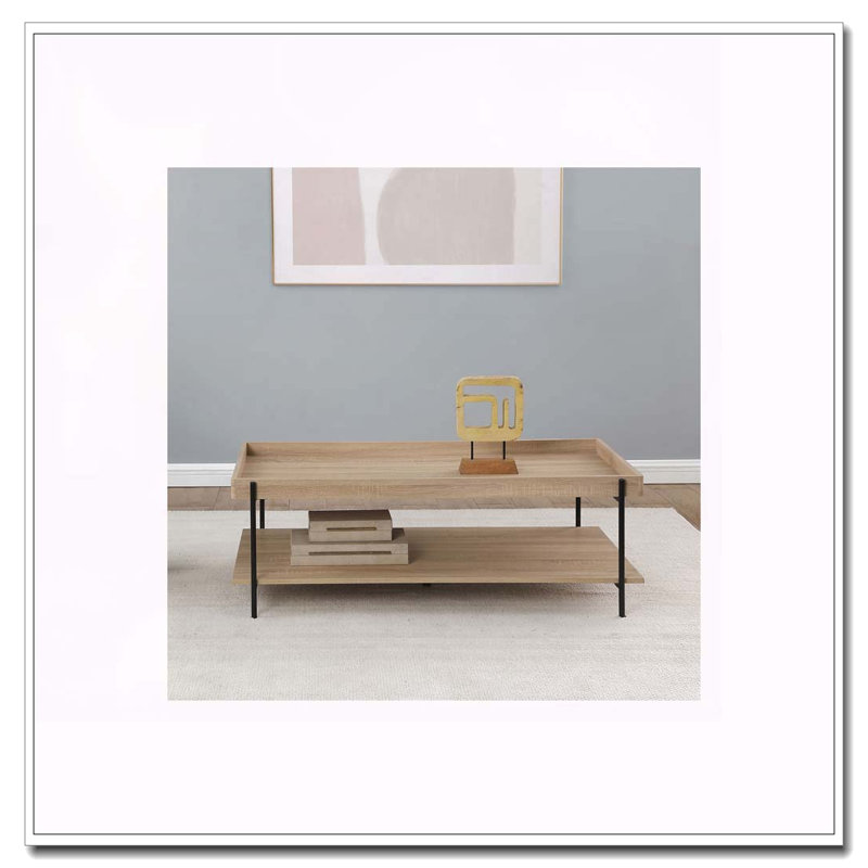 Miller Light Brown Rectangular Engineered Wood Coffee Table