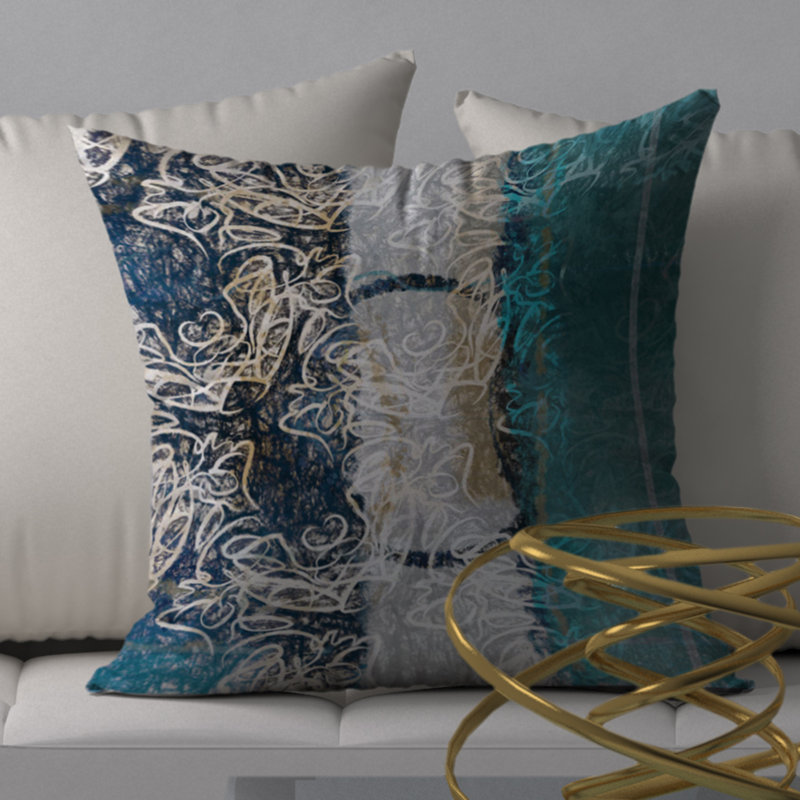 Abstract Reversible Throw Pillow, 24" x 24"
