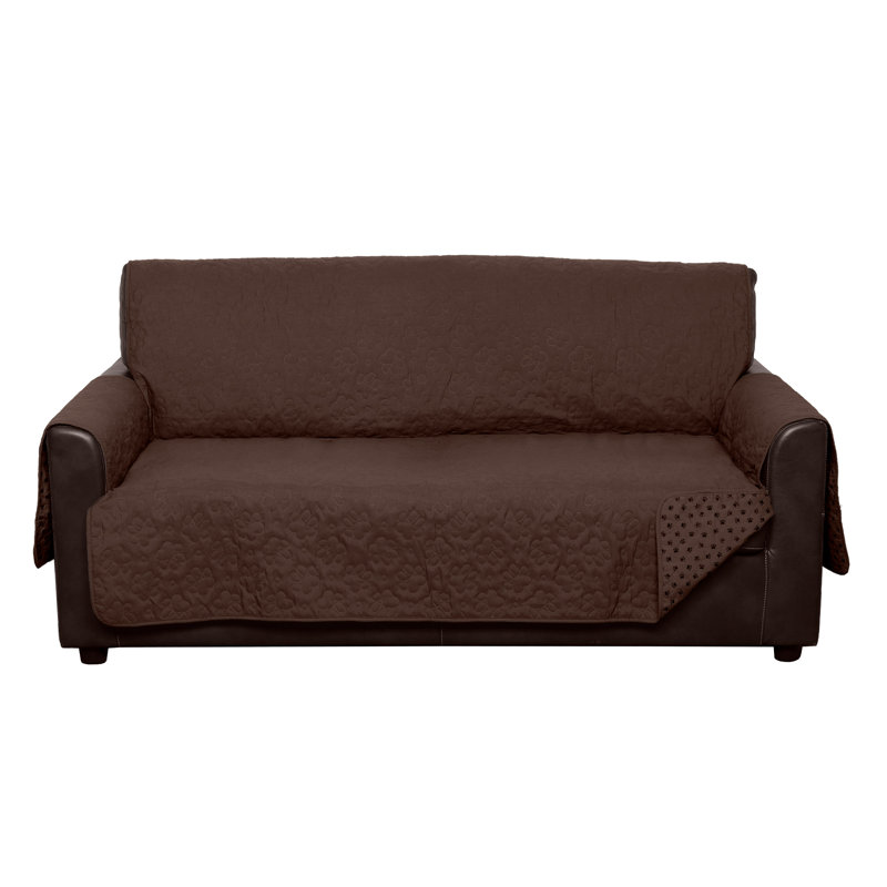 Non-Slip Waterproof Sofa Cover Furniture Protector, 75" H x 117" W x 0.25" D, Dark Brown