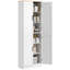 Garde-manger autoportant 67 po, armoire de rangement à 4 portes avec tablettes réglables, armoire de cuisine avec portes et tablettes, blanc vieilli