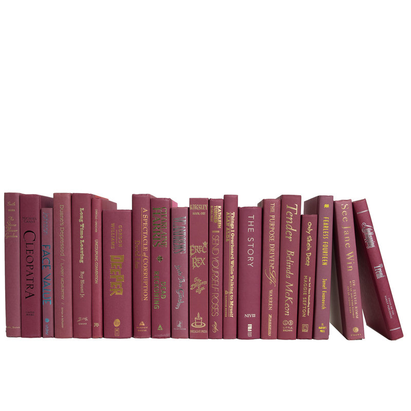 Livres décoratifs - Livres rosés - Livres roses au pied