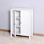 Armoire de plancher blanche pour salle de bain avec double porte et tablette réglable - garde votre rangement dans les portes, idéal pour garder propre