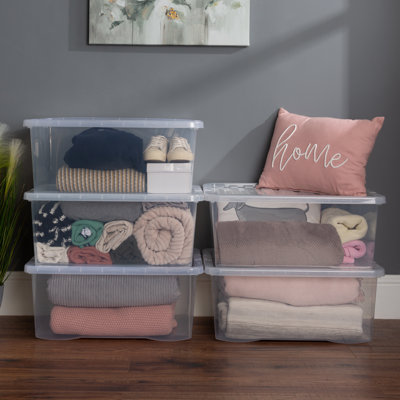Crystal 45L Plastic Storage Box & Lid